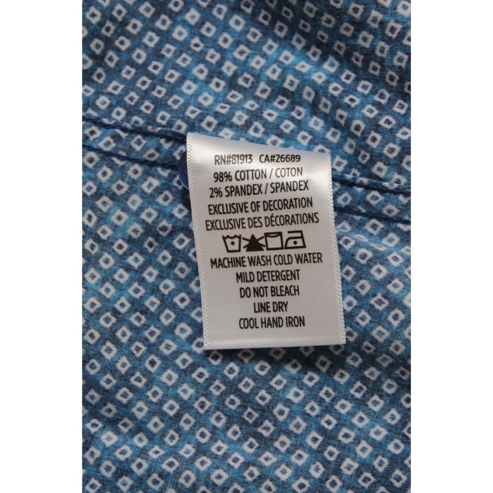 Robert Graham Button up Shirt Men XL Blue Geometric pattern Long Sleeve Stretch - Picture 4 of 11